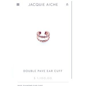 Jacquie Aiche Double Pave Diamond Ear Cuff 14k Rose Gold